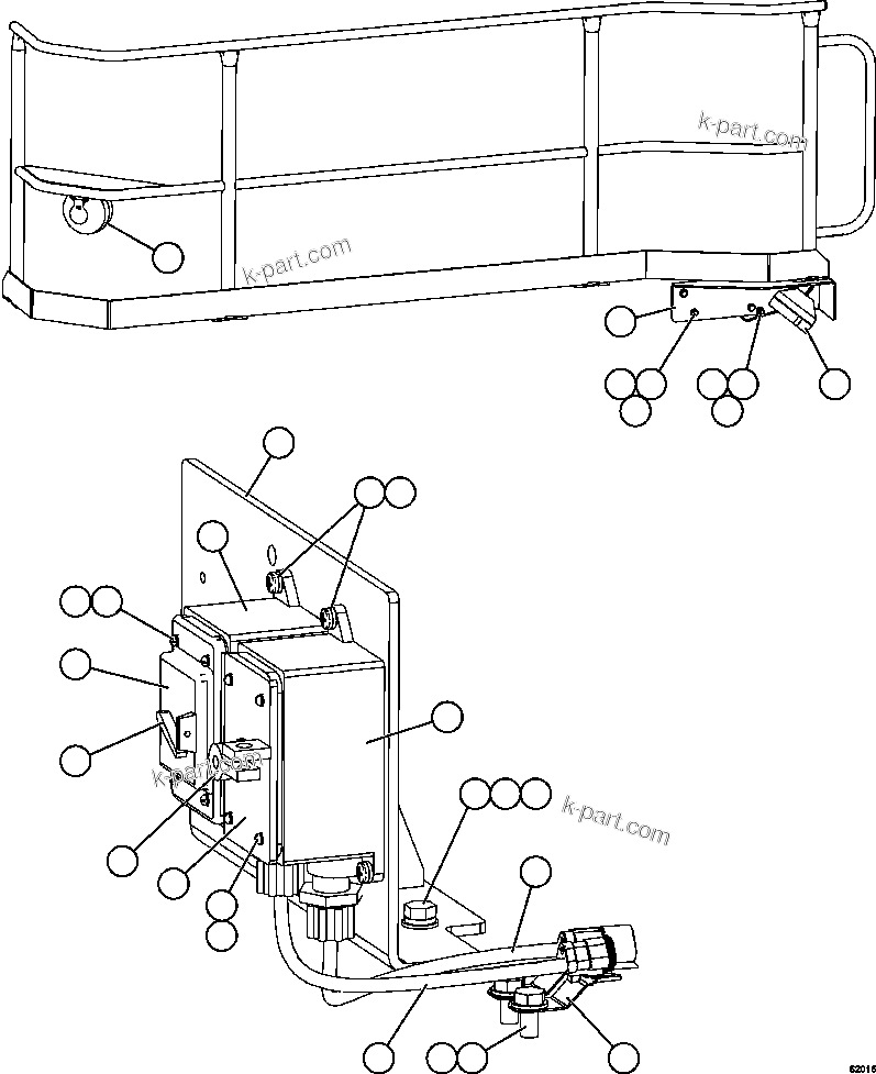 Komatsu parts book diagram for AFE59-FF 930E-4 S/N A31624 & A31628  ANTELOPE COAL: LADDER LIGHT/ENGINE SHUTDOWN SWITCHES
