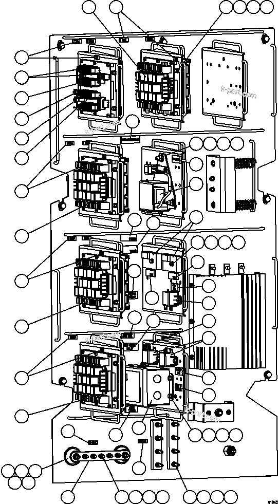 Komatsu parts book diagram for AFE59-FF 930E-4 S/N A31624 & A31628  ANTELOPE COAL: AUXILIARY CONTROL CABINET - LEFT SIDE WALL  1/2