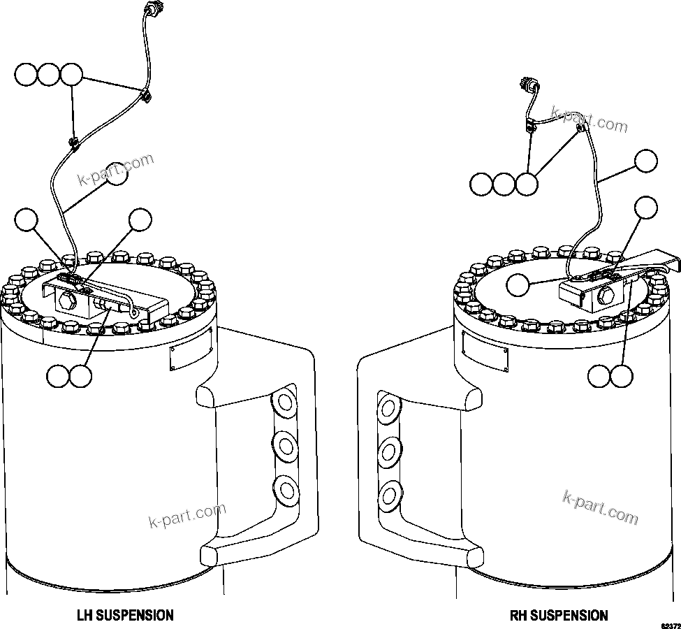Komatsu parts book diagram for AFE59-FF 930E-4 S/N A31624 & A31628  ANTELOPE COAL: PLM SENSOR - FRONT SUSPENSIONS
