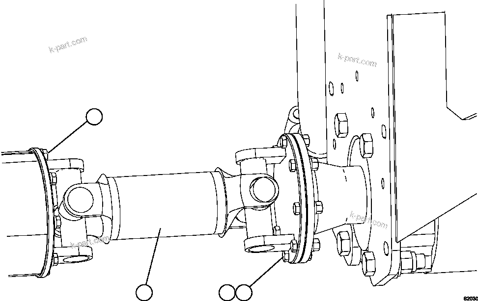 Komatsu parts book diagram for AFE59-FF 930E-4 S/N A31624 & A31628  ANTELOPE COAL: DRIVESHAFT INSTALLATION