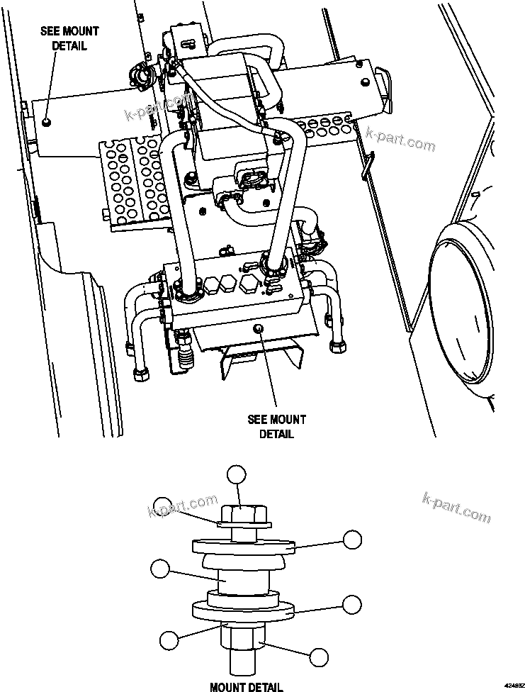 Komatsu parts book diagram for AFE59-FF 930E-4 S/N A31624 & A31628  ANTELOPE COAL: PUMP MODULE INSTALLATION