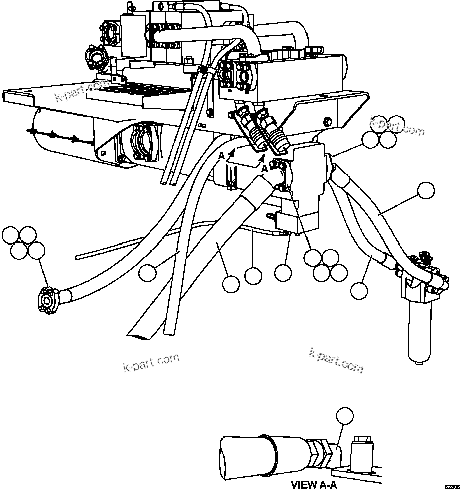 Komatsu parts book diagram for AFE59-FF 930E-4 S/N A31624 & A31628  ANTELOPE COAL: PUMP MODULE - STEERING PUMP PIPING