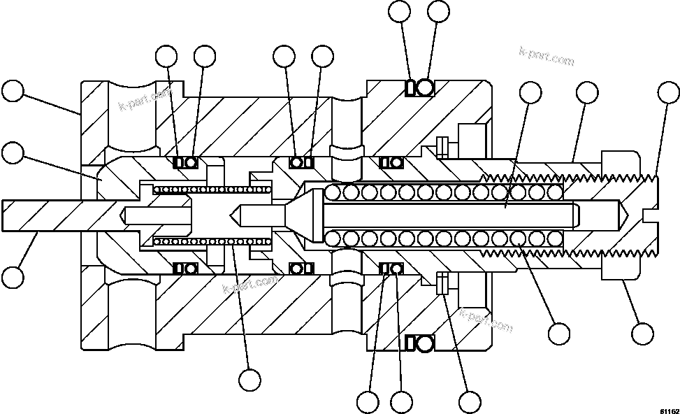 Komatsu parts book diagram for AFE59-FF 930E-4 S/N A31624 & A31628  ANTELOPE COAL: RELIEF VALVE ASSEMBLY              VE3567