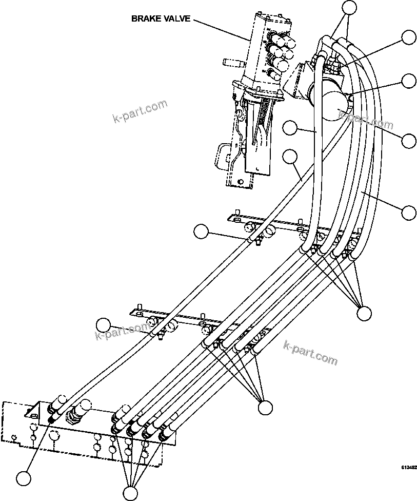 Komatsu parts book diagram for AFE59-FF 930E-4 S/N A31624 & A31628  ANTELOPE COAL: STEERING CONTROL UNIT PIPING