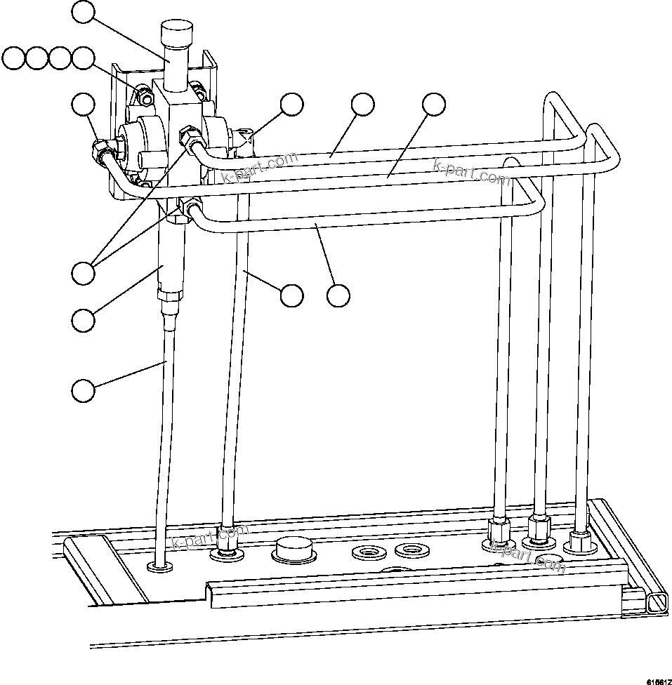 Komatsu parts book diagram for AFE59-FF 930E-4 S/N A31624 & A31628  ANTELOPE COAL: HOIST PILOT VALVE PIPING