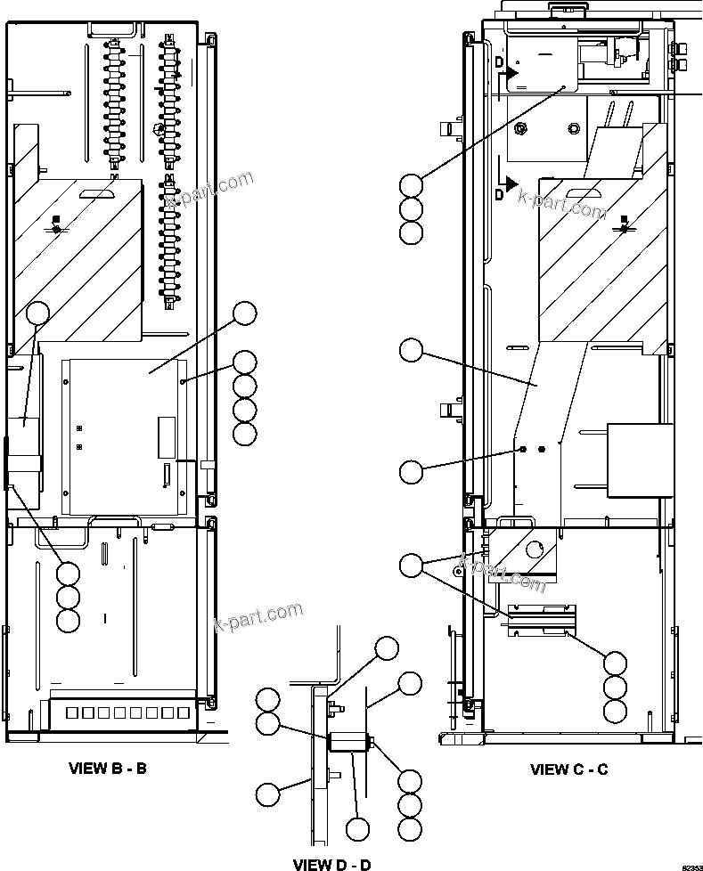 Komatsu parts book diagram for AFE59-FF 930E-4 S/N A31624 & A31628  ANTELOPE COAL: CONTROL CABINET - LEFT COMPARTMENT    2/2