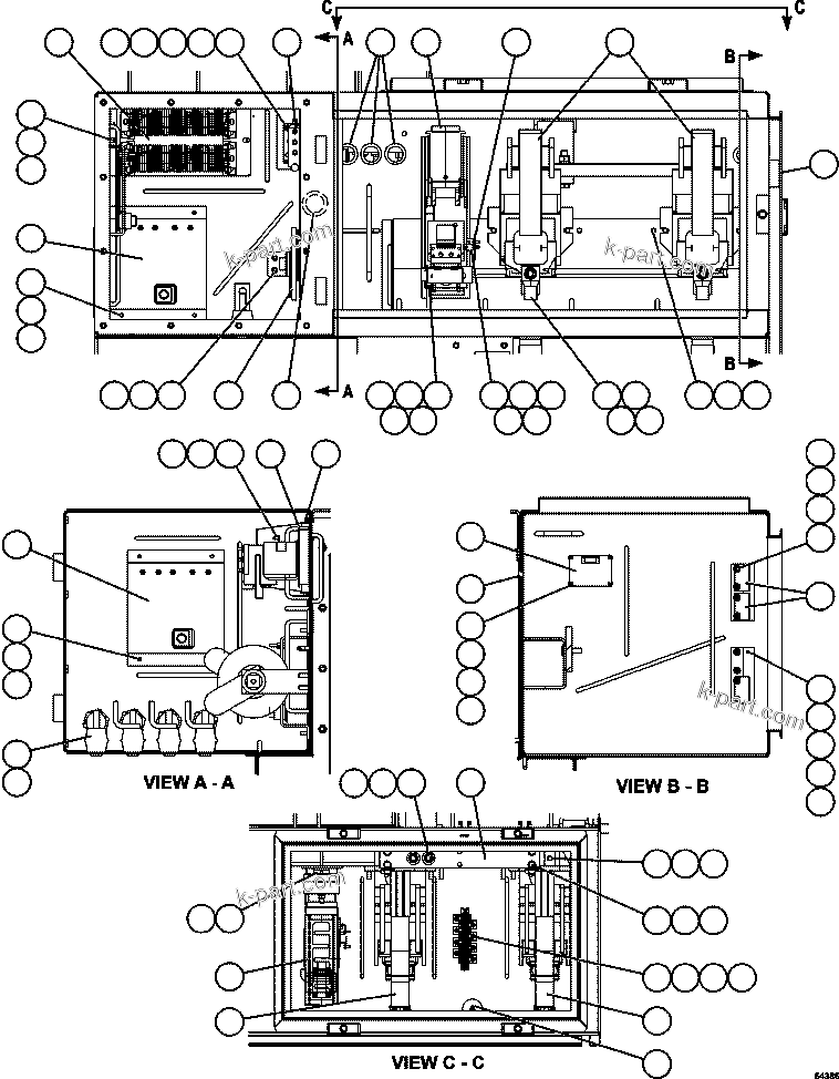 Komatsu parts book diagram for AFE59-FF 930E-4 S/N A31624 & A31628  ANTELOPE COAL: CONTROL CABINET - CONTACTOR BOX