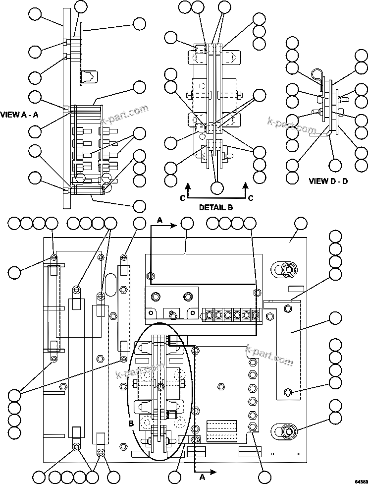 Komatsu parts book diagram for AFE59-FF 930E-4 S/N A31624 & A31628  ANTELOPE COAL: A.F.S.E. PANEL COVER ASSEMBLY   1/2   58B-43-00480