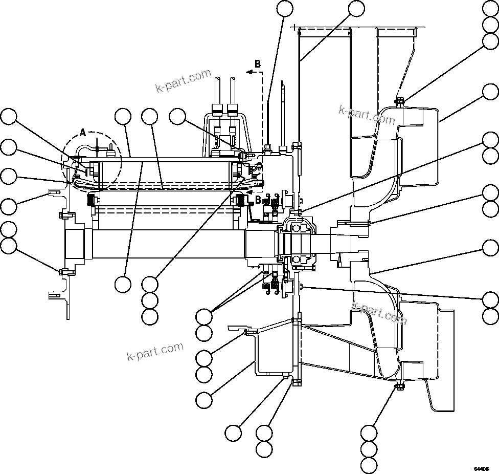 Komatsu parts book diagram for AFE59-FF 930E-4 S/N A31624 & A31628  ANTELOPE COAL: ALTERNATOR - ENGINE MOUNT   1/2