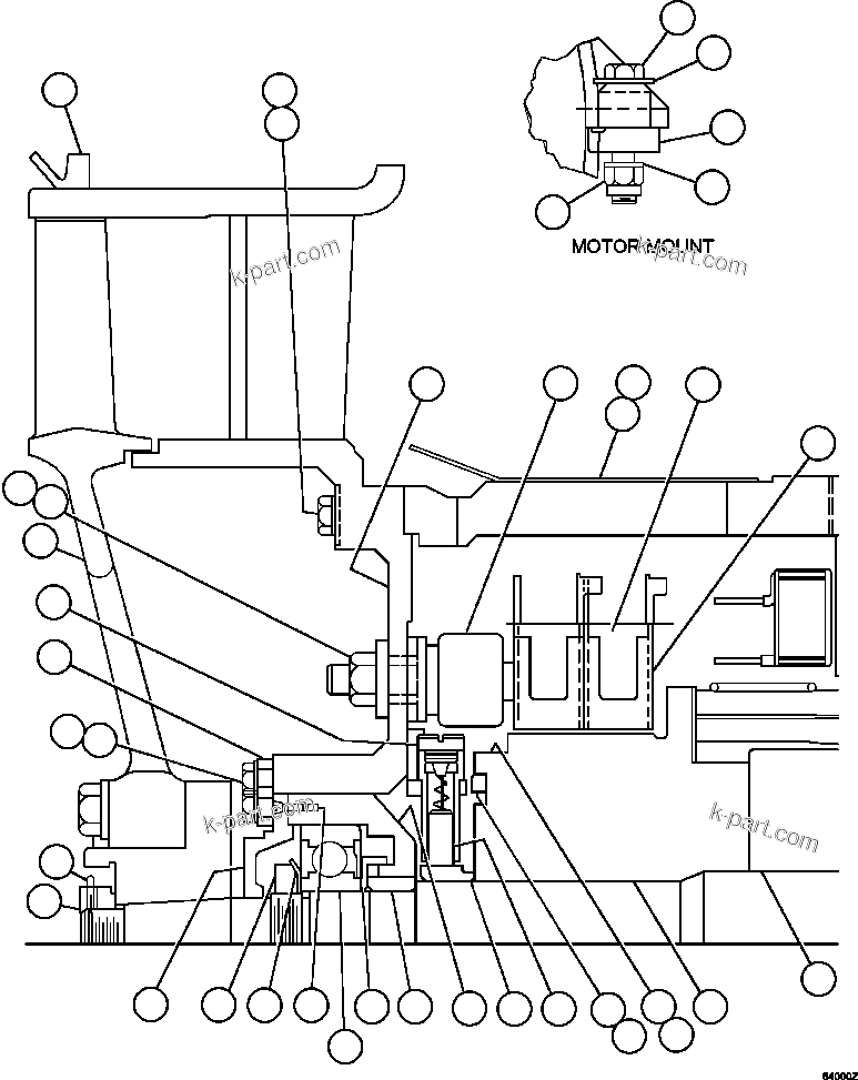 Komatsu parts book diagram for AFE59-FF 930E-4 S/N A31624 & A31628  ANTELOPE COAL: BLOWER MOTOR (COMMUTATOR END)     XA4146