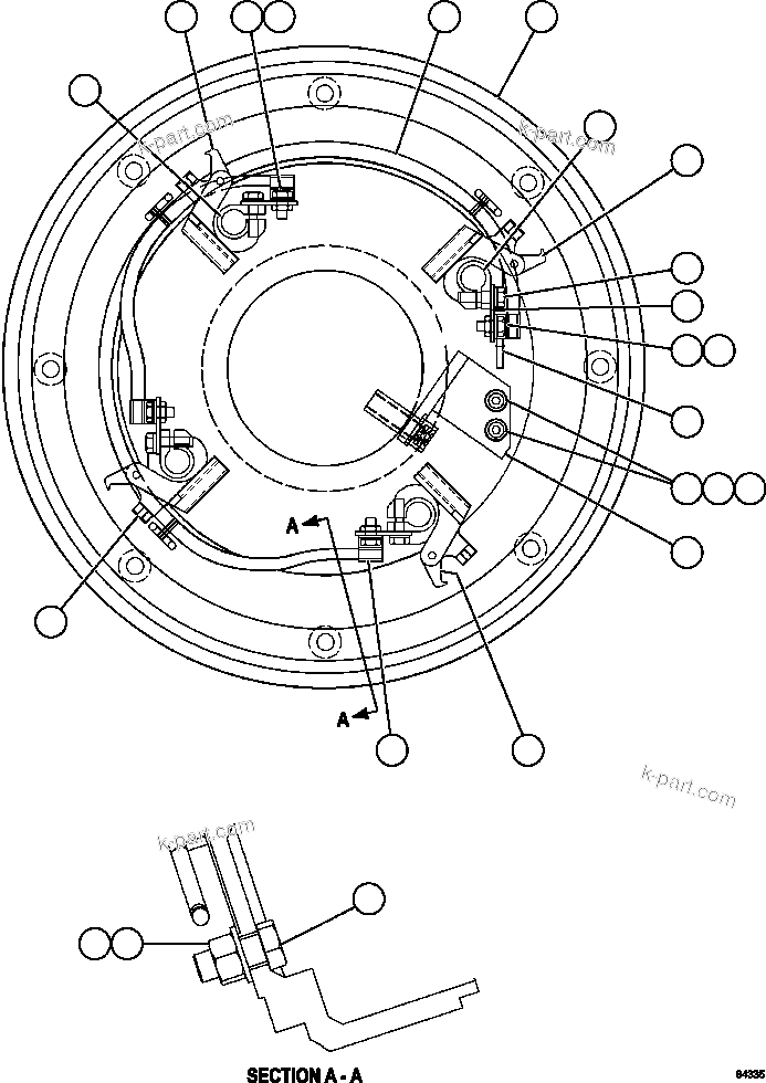 Komatsu parts book diagram for AFE59-FF 930E-4 S/N A31624 & A31628  ANTELOPE COAL: BLOWER MOTOR (BRUSH HOLDER WIRING)     XA4146