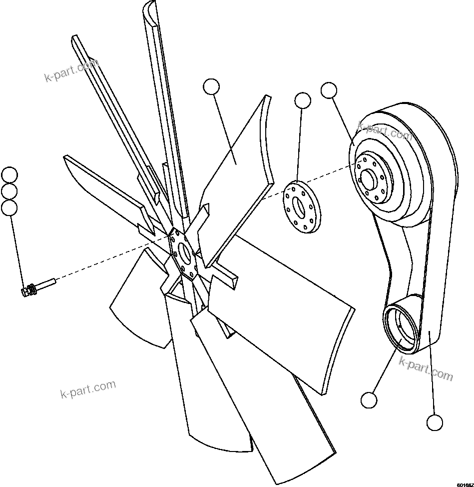 Komatsu parts book diagram for AFE59-FK 930E-4 S/N A31674 - A31676, A31685, A31687 & A31689  JWANENG: FAN & FAN DRIVE
