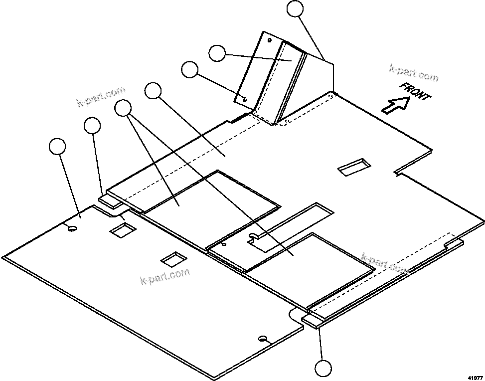 Komatsu parts book diagram for AFE59-FK 930E-4 S/N A31674 - A31676, A31685, A31687 & A31689  JWANENG: FOOTREST AND FLOOR MATS