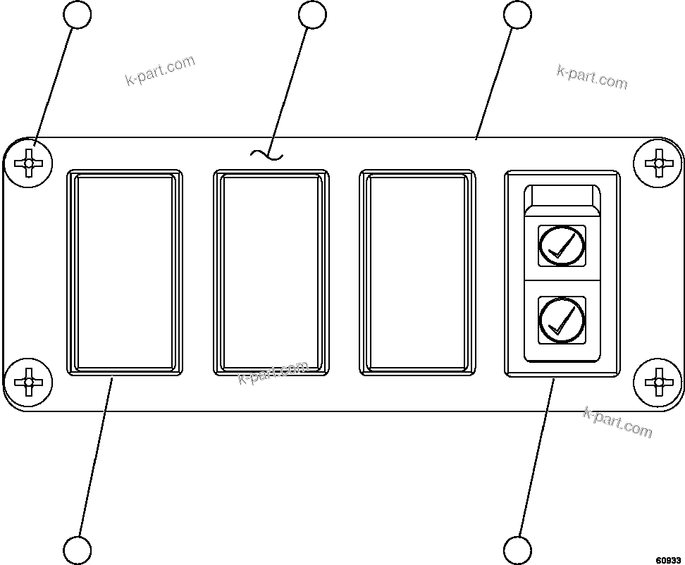 Komatsu parts book diagram for AFE59-FK 930E-4 S/N A31674 - A31676, A31685, A31687 & A31689  JWANENG: UPPER L.H. DASH MODULE