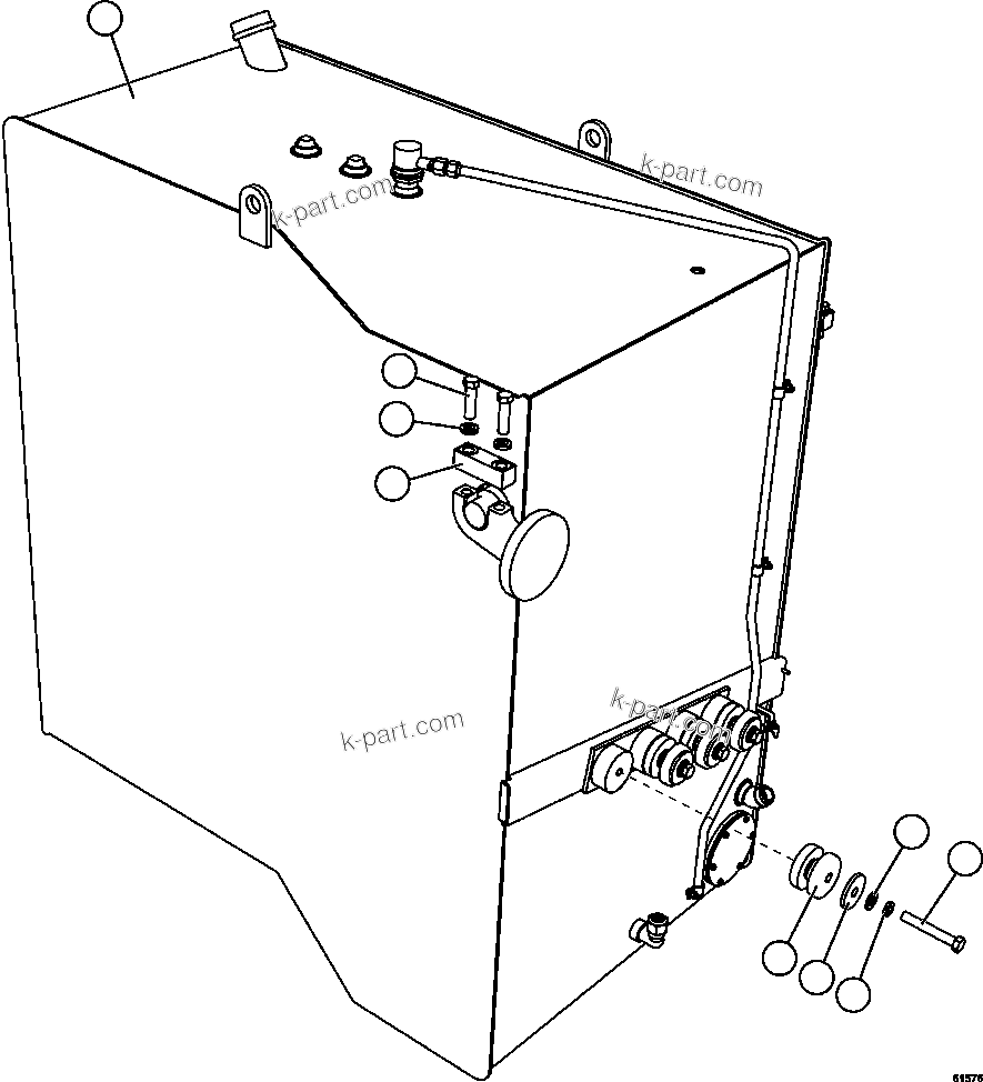 Komatsu parts book diagram for AFE59-FK 930E-4 S/N A31674 - A31676, A31685, A31687 & A31689  JWANENG: FUEL TANK MOUNTING