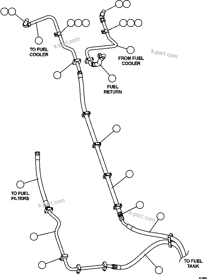 Komatsu parts book diagram for AFE59-FK 930E-4 S/N A31674 - A31676, A31685, A31687 & A31689  JWANENG: FUEL SYSTEM PIPING     3/3
