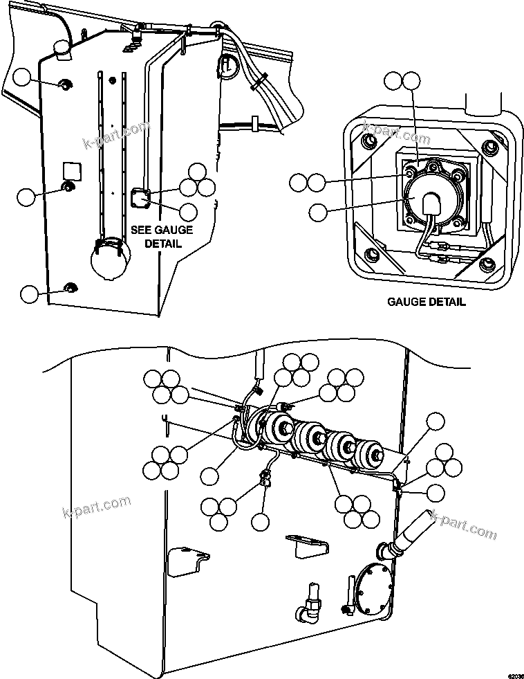 Komatsu parts book diagram for AFE59-FK 930E-4 S/N A31674 - A31676, A31685, A31687 & A31689  JWANENG: FUEL TANK GAUGES & WIRING