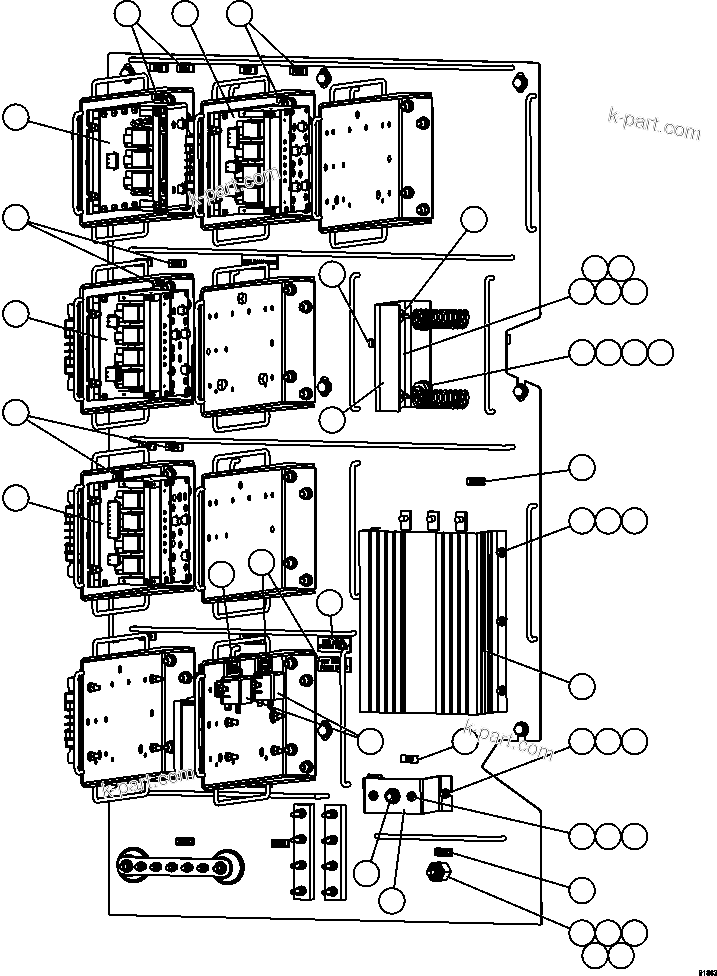 Komatsu parts book diagram for AFE59-FK 930E-4 S/N A31674 - A31676, A31685, A31687 & A31689  JWANENG: AUXILIARY CONTROL CABINET - LEFT SIDE WALL  2/2