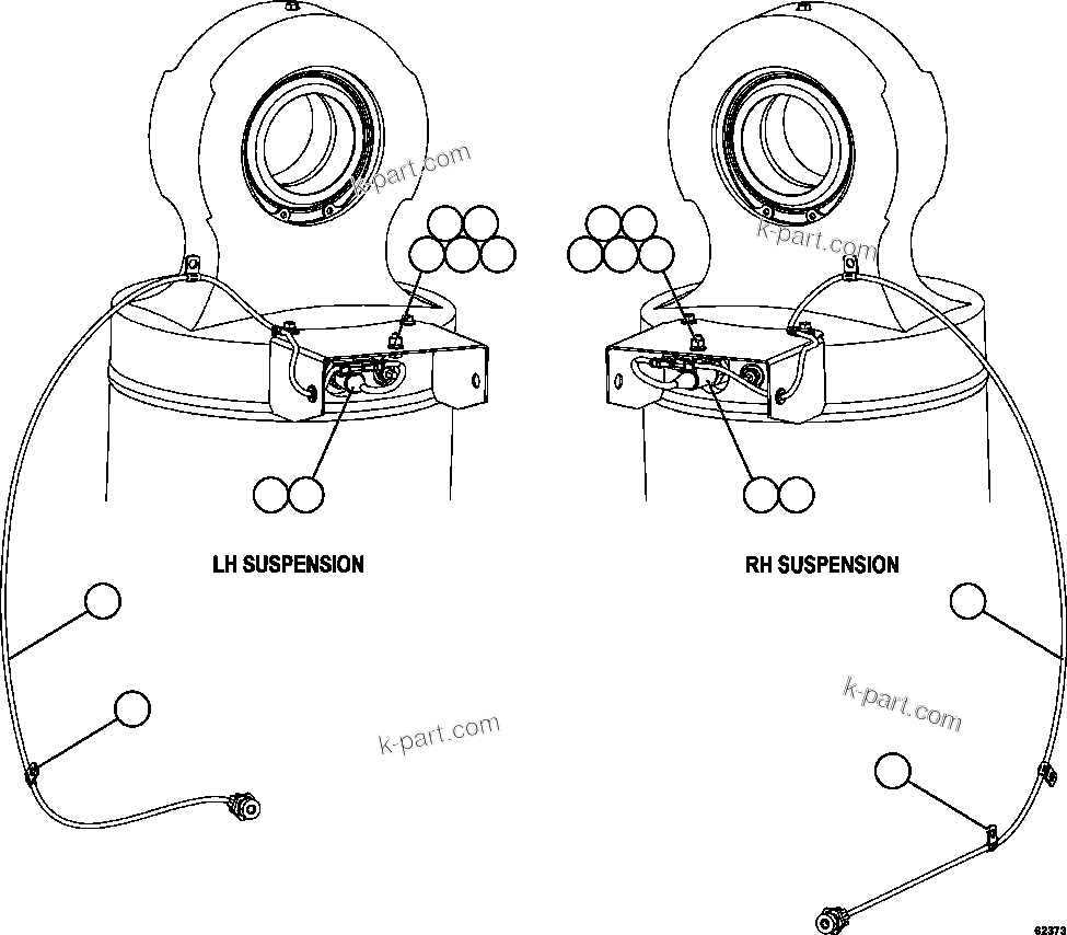 Komatsu parts book diagram for AFE59-FK 930E-4 S/N A31674 - A31676, A31685, A31687 & A31689  JWANENG: PLM SENSOR - REAR SUSPENSIONS