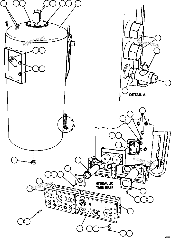 Komatsu parts book diagram for AFE59-FK 930E-4 S/N A31674 - A31676, A31685, A31687 & A31689  JWANENG: HYDRAULIC TANK ASSEMBLY
