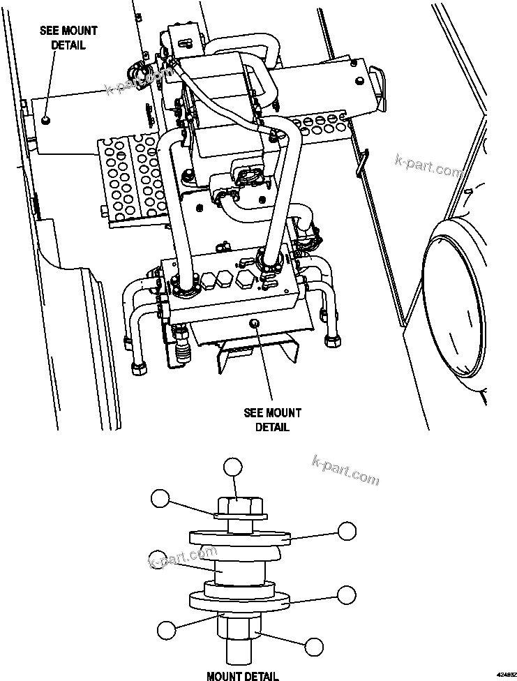 Komatsu parts book diagram for AFE59-FK 930E-4 S/N A31674 - A31676, A31685, A31687 & A31689  JWANENG: PUMP MODULE INSTALLATION