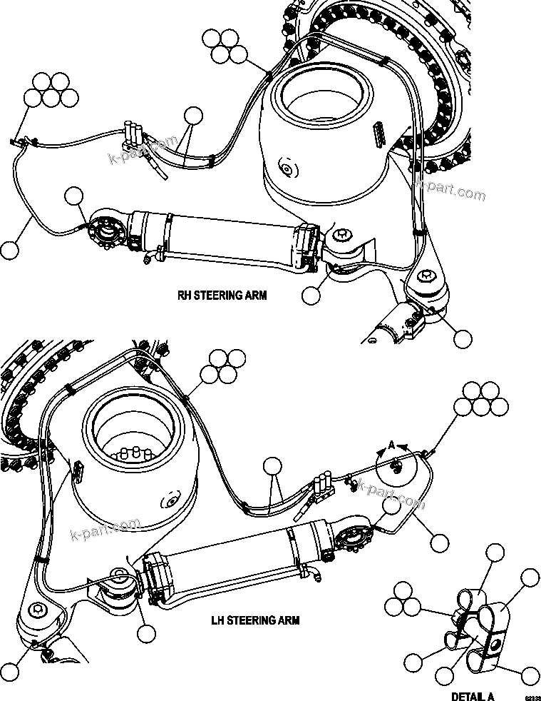 Komatsu parts book diagram for AFE59-FK 930E-4 S/N A31674 - A31676, A31685, A31687 & A31689  JWANENG: AUTOMATIC LUBRICATION SYSTEM  2/4