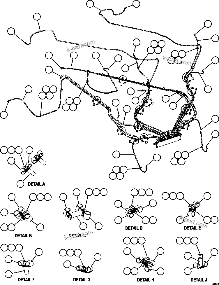Komatsu parts book diagram for AFE59-FK 930E-4 S/N A31674 - A31676, A31685, A31687 & A31689  JWANENG: AUTOMATIC LUBRICATION SYSTEM - REAR AXLE 2/2