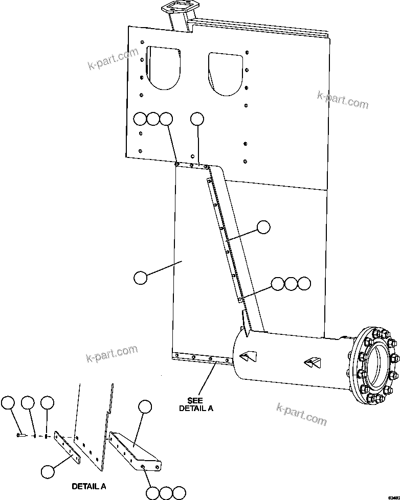 Komatsu parts book diagram for AFE59-FL 930E-4 S/N A31693, A31701, A31710, A31714, A31738 & A31740  TECK - GREENHILLS / FORDING RIVER / QUINTETTE: UPRIGHT MUD FLAP INSTALLATION