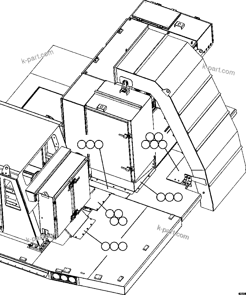 Komatsu parts book diagram for AFE59-FL 930E-4 S/N A31693, A31701, A31710, A31714, A31738 & A31740  TECK - GREENHILLS / FORDING RIVER / QUINTETTE: DECK COVERS