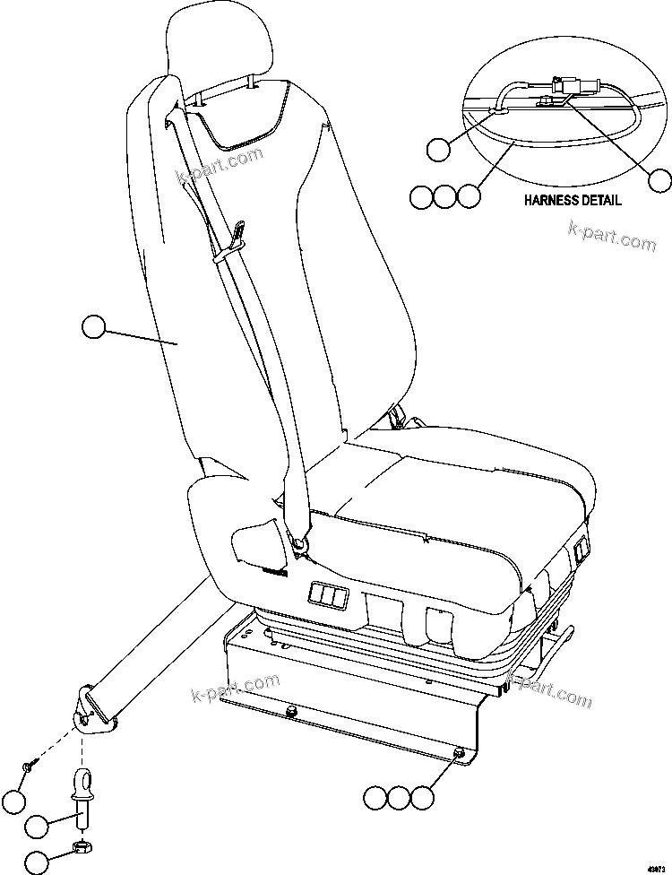 Komatsu parts book diagram for AFE59-FL 930E-4 S/N A31693, A31701, A31710, A31714, A31738 & A31740  TECK - GREENHILLS / FORDING RIVER / QUINTETTE: PASSENGER SEAT INSTALLATION