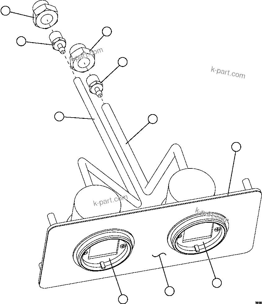 Komatsu parts book diagram for AFE59-FL 930E-4 S/N A31693, A31701, A31710, A31714, A31738 & A31740  TECK - GREENHILLS / FORDING RIVER / QUINTETTE: AIR CLEANER RESTRICTION GAUGE MODULE
