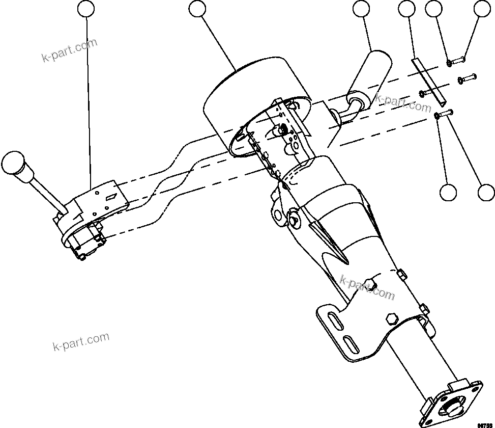 Komatsu parts book diagram for AFE59-FL 930E-4 S/N A31693, A31701, A31710, A31714, A31738 & A31740  TECK - GREENHILLS / FORDING RIVER / QUINTETTE: STEERING COLUMN & LEVER ASSEMBLY     58F-40-00200