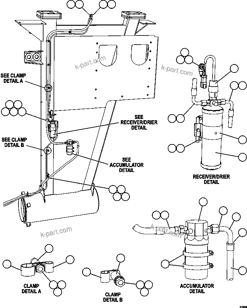 Komatsu parts book diagram for AFE59-FL 930E-4 S/N A31693, A31701, A31710, A31714, A31738 & A31740  TECK - GREENHILLS / FORDING RIVER / QUINTETTE: AIR CONDITIONING PIPING