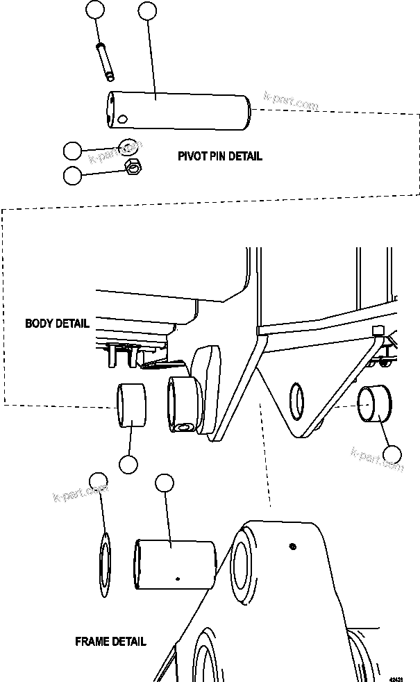 Komatsu parts book diagram for AFE59-FL 930E-4 S/N A31693, A31701, A31710, A31714, A31738 & A31740  TECK - GREENHILLS / FORDING RIVER / QUINTETTE: BODY PIVOT
