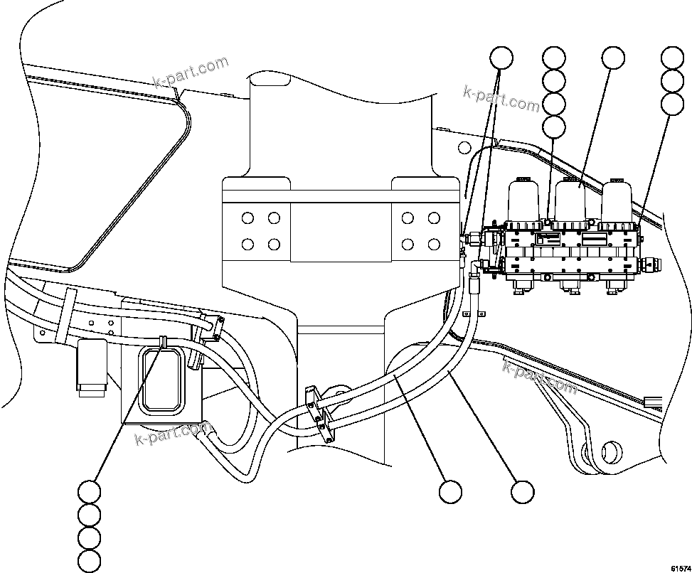 Komatsu parts book diagram for AFE59-FL 930E-4 S/N A31693, A31701, A31710, A31714, A31738 & A31740  TECK - GREENHILLS / FORDING RIVER / QUINTETTE: FUEL SYSTEM PIPING   4/4