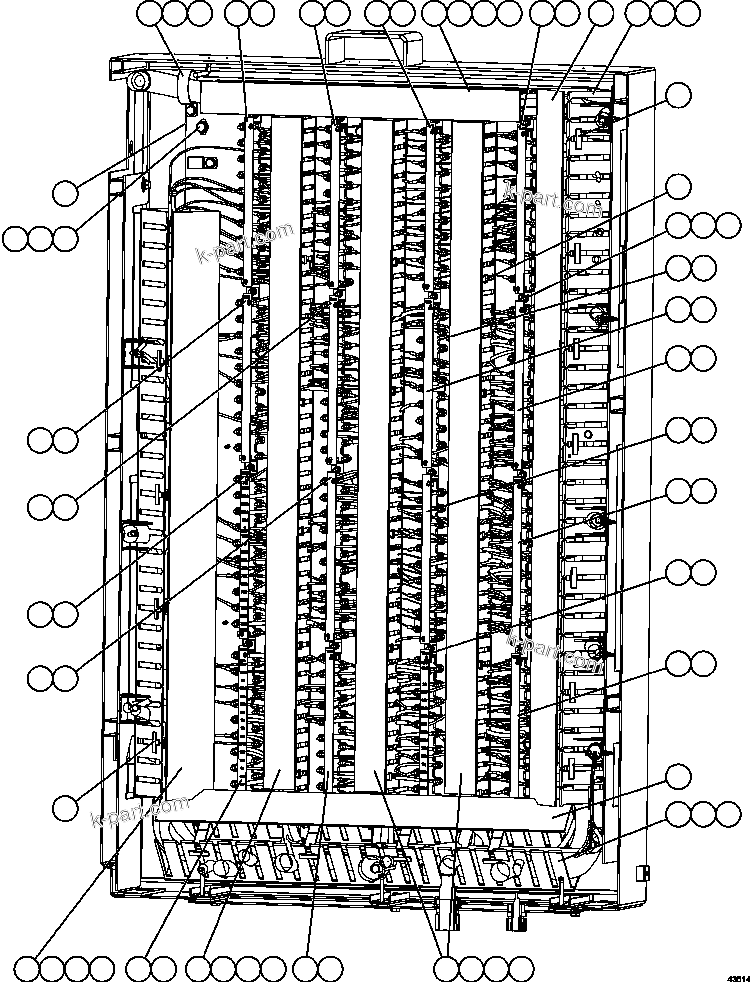 Komatsu parts book diagram for AFE59-FL 930E-4 S/N A31693, A31701, A31710, A31714, A31738 & A31740  TECK - GREENHILLS / FORDING RIVER / QUINTETTE: AUXILIARY CONTROL CABINET COMPONENTS - REAR WALL