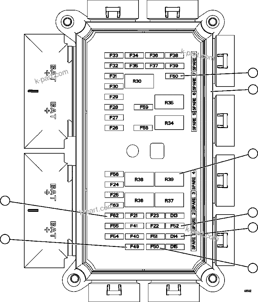 Komatsu parts book diagram for AFE59-FL 930E-4 S/N A31693, A31701, A31710, A31714, A31738 & A31740  TECK - GREENHILLS / FORDING RIVER / QUINTETTE: VEHICLE ELECTRICAL CENTER (VEC-91)    58E-06-10530