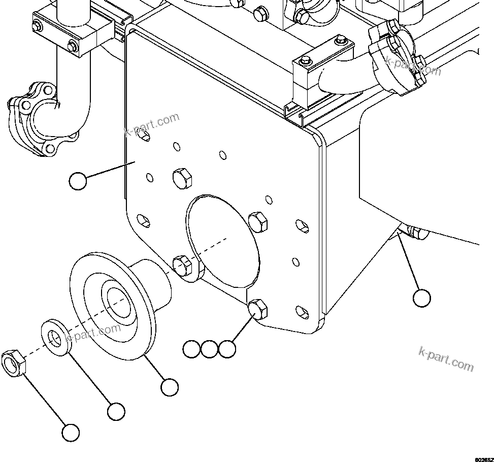 Komatsu parts book diagram for AFE59-FL 930E-4 S/N A31693, A31701, A31710, A31714, A31738 & A31740  TECK - GREENHILLS / FORDING RIVER / QUINTETTE: HOIST PUMP INSTALLATION