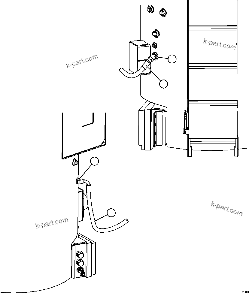 Komatsu parts book diagram for AFE59-FL 930E-4 S/N A31693, A31701, A31710, A31714, A31738 & A31740  TECK - GREENHILLS / FORDING RIVER / QUINTETTE: BRAKE APPLY PIPING    2/4
