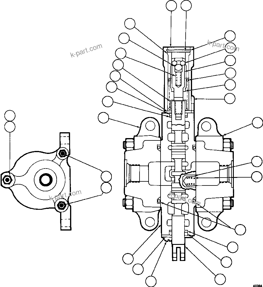 Komatsu parts book diagram for AFE59-FL 930E-4 S/N A31693, A31701, A31710, A31714, A31738 & A31740  TECK - GREENHILLS / FORDING RIVER / QUINTETTE: HOIST PILOT VALVE ASSEMBLY           PB6922