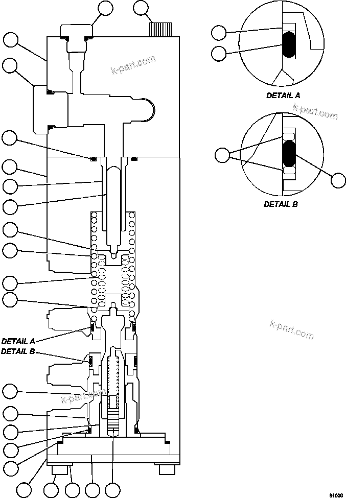 Komatsu parts book diagram for AFE59-FL 930E-4 S/N A31693, A31701, A31710, A31714, A31738 & A31740  TECK - GREENHILLS / FORDING RIVER / QUINTETTE: DUAL RELAY VALVE                     PC1531