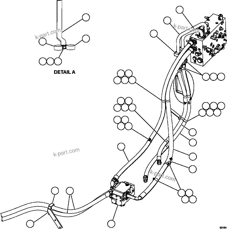 Komatsu parts book diagram for AFE59-FL 930E-4 S/N A31693, A31701, A31710, A31714, A31738 & A31740  TECK - GREENHILLS / FORDING RIVER / QUINTETTE: STEERING SYSTEM PIPING   1/2