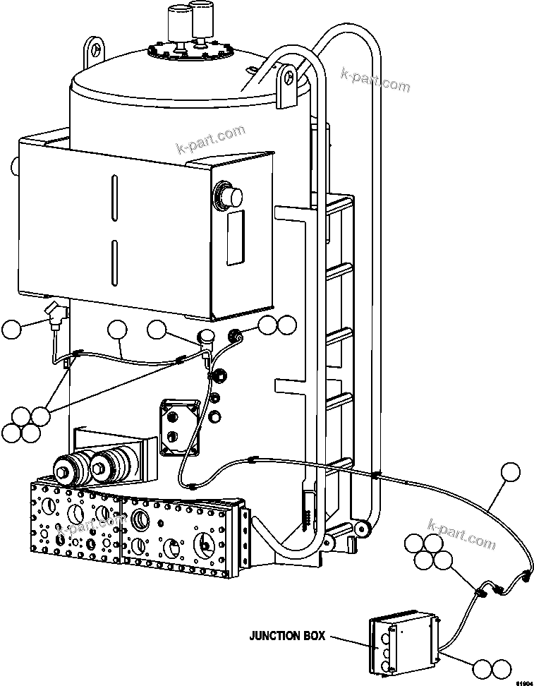 Komatsu parts book diagram for AFE59-FL 930E-4 S/N A31693, A31701, A31710, A31714, A31738 & A31740  TECK - GREENHILLS / FORDING RIVER / QUINTETTE: HOTSTART - HYDRAULIC TANK OIL