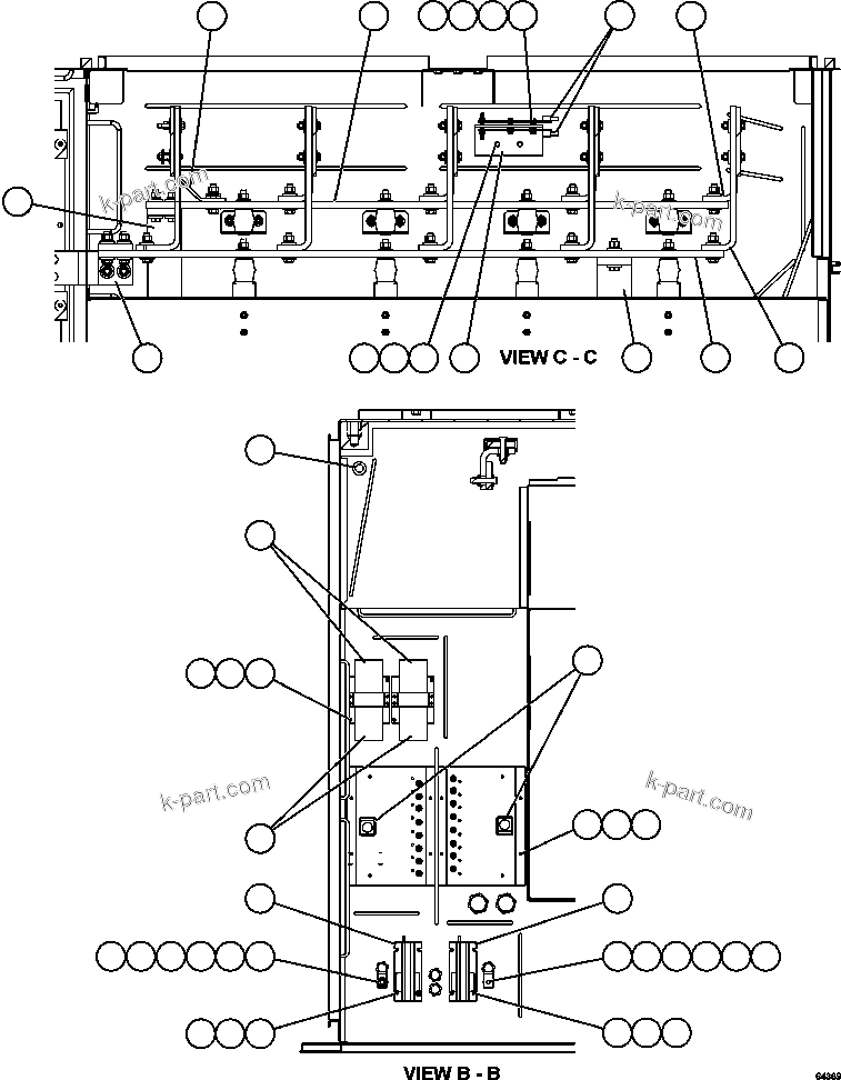 Komatsu parts book diagram for AFE59-FL 930E-4 S/N A31693, A31701, A31710, A31714, A31738 & A31740  TECK - GREENHILLS / FORDING RIVER / QUINTETTE: CONTROL CABINET - RH COMPARTMENT 3/3  58F-43-00040
