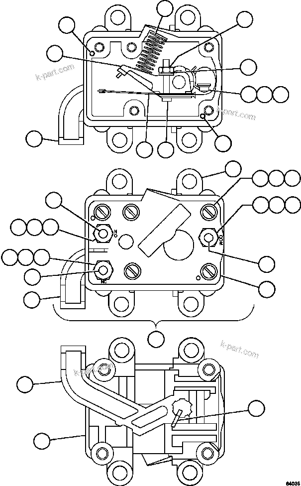Komatsu parts book diagram for AFE59-FL 930E-4 S/N A31693, A31701, A31710, A31714, A31738 & A31740  TECK - GREENHILLS / FORDING RIVER / QUINTETTE: POSITION SENSOR INTERLOCK        VE3530