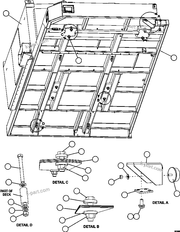 Komatsu parts book diagram for AFE59-FV 930E-4 S/N A31832 - A31834, A31838 - A31839 & A31847 - A31848  LOS BRONCES: RH DECK & RETARDING GRID INSTALLATION