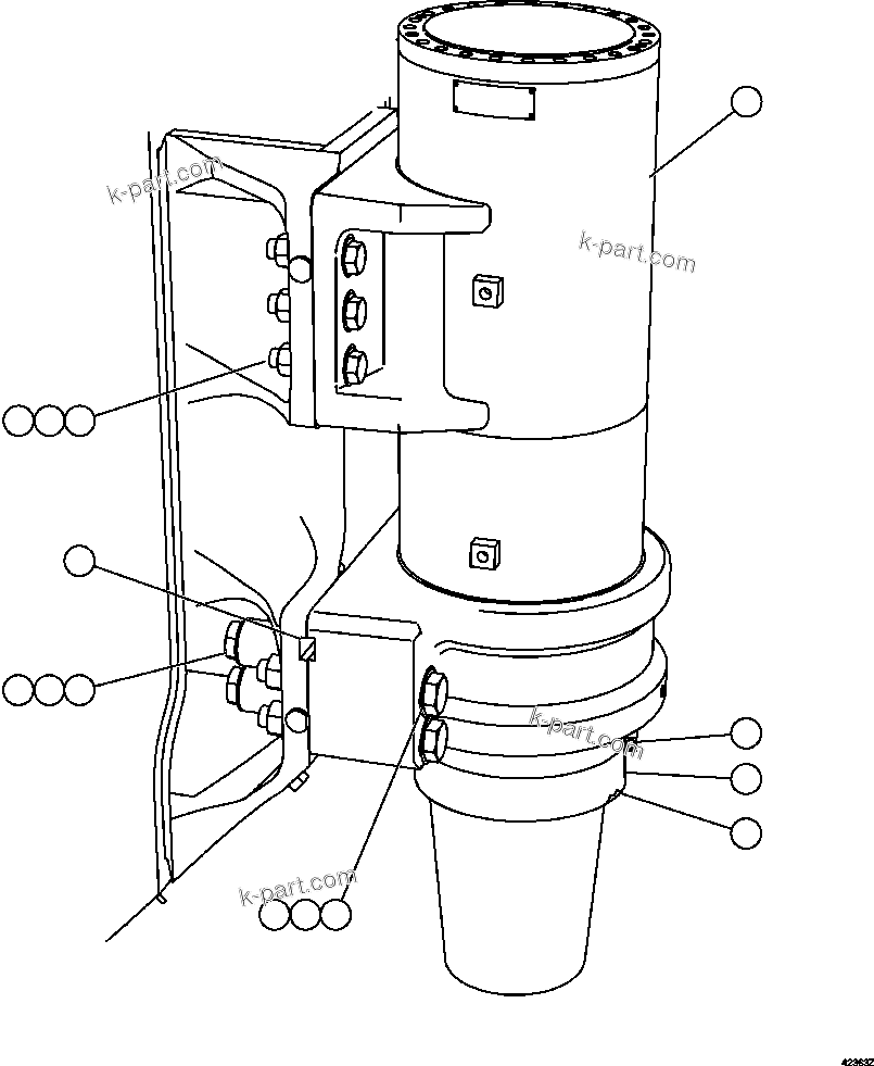 Komatsu parts book diagram for AFE59-FV 930E-4 S/N A31832 - A31834, A31838 - A31839 & A31847 - A31848  LOS BRONCES: FRONT SUSPENSION & MOUNTING
