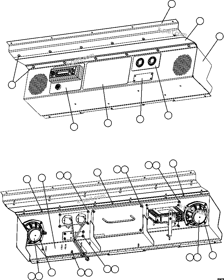 Komatsu parts book diagram for AFE59-FV 930E-4 S/N A31832 - A31834, A31838 - A31839 & A31847 - A31848  LOS BRONCES: OVERHEAD DASH MODULE