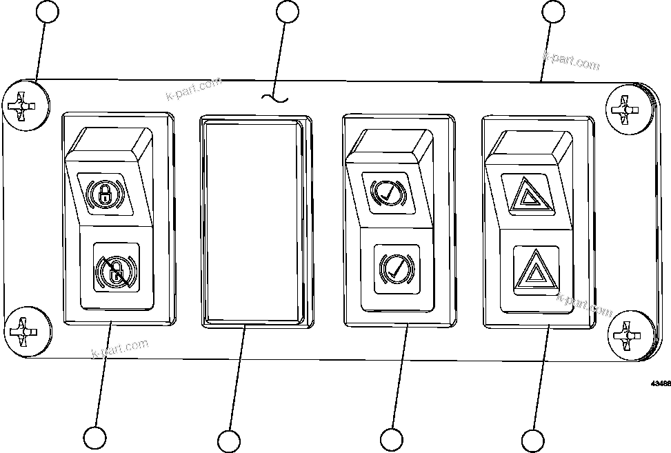 Komatsu parts book diagram for AFE59-FV 930E-4 S/N A31832 - A31834, A31838 - A31839 & A31847 - A31848  LOS BRONCES: UPPER RH DASH MODULE