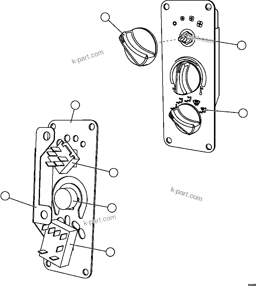 Komatsu parts book diagram for AFE59-FV 930E-4 S/N A31832 - A31834, A31838 - A31839 & A31847 - A31848  LOS BRONCES: CONTROL PANEL SWITCH        EL5676